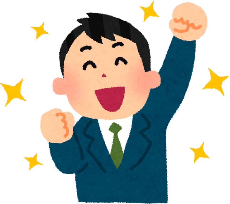 Illustration of an Elated Businessman Achieving His Goal